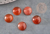 Cabochon rond agate naturelle orange 10mm, x1 (G0606)