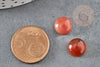 Cabochon rond agate naturelle orange 10mm, x1 (G0606)