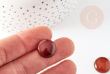Cabochon rond agate naturelle orange 16mm, x1 (G2428)