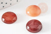 Cabochon rond agate naturelle orange 16mm, x1 (G2428)