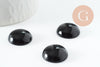 Cabochon rond agate naturelle teintée noir 20mm, x1 (G9621)
