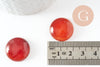Cabochon rond agate naturelle teintée orange 20mm, x1 (G9620)