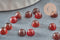 Cabochon rond agate naturelle teintée orange foncé 5mm, x1 (G9965)