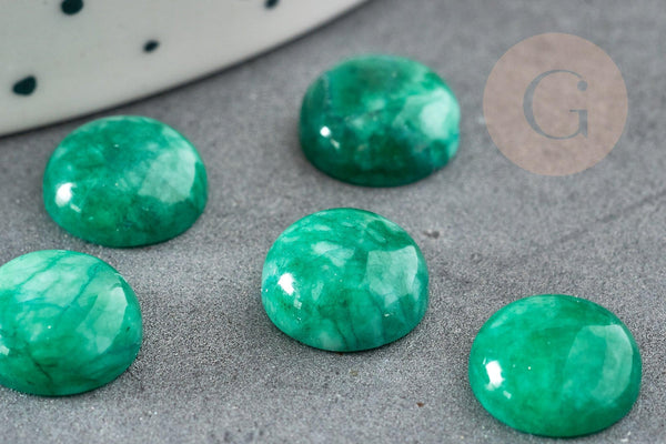 Cabochon rond agate naturelle verte 10mm, x1 (G2646)