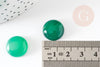 Cabochon rond agate naturelle verte 16mm, x1 (G1861)