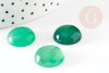 Cabochon rond agate naturelle verte 16mm, x1 (G1861)
