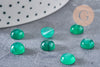 Cabochon rond agate naturelle verte 8mm, x1 (G10838)