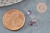 Cabochon rond améthyste naturelle 4mm, x1 (G2820)
