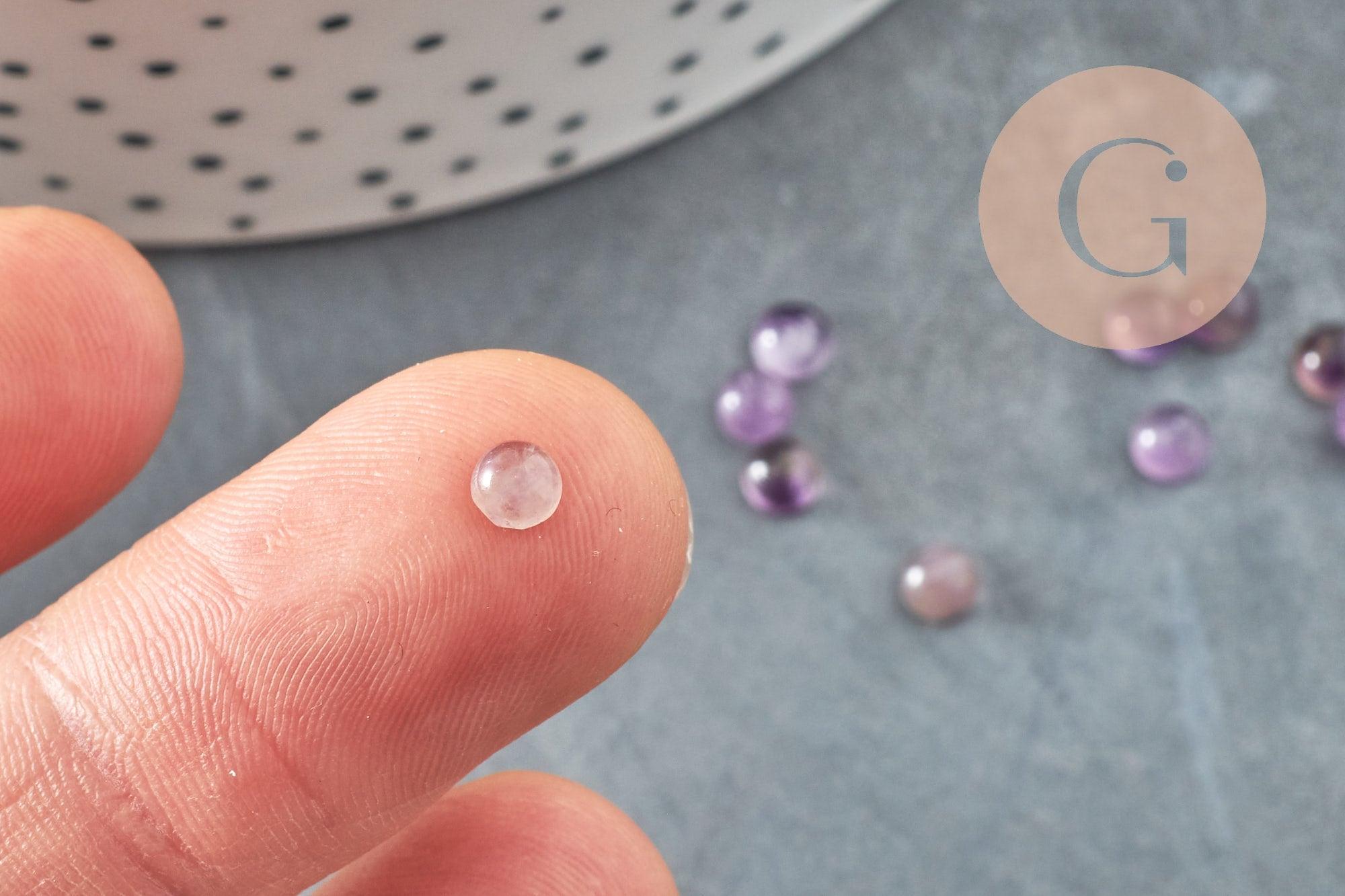 Cabochon rond améthyste naturelle 4mm, x1 (G2820)