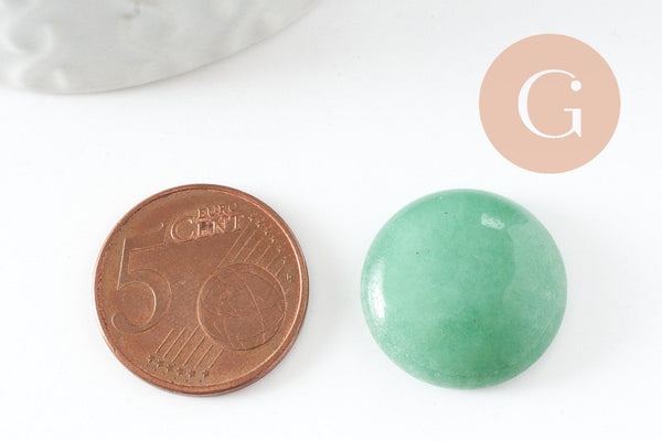 Cabochon rond aventurine verte naturelle 20mm, x1 (G9618)
