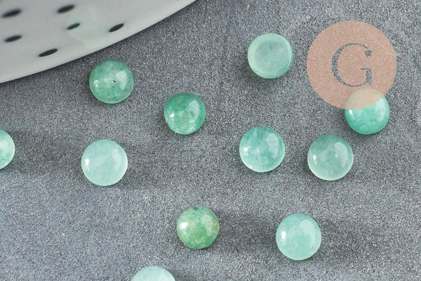 Cabochon rond aventurine verte naturelle 4mm, x1 (G2839)