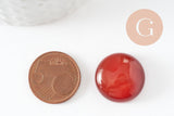 Cabochon rond cornaline naturelle orange 20mm, x1 (G9617)