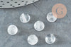 Cabochon rond cristal de roche naturel 8mm, x1 (G5047)
