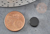 Cabochon rond disque agate naturelle noire 10x2mm, x1 (G2696)