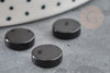 Cabochon rond disque agate naturelle noire 10x2mm, x1 (G2696)