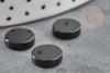 Cabochon rond disque agate naturelle noire 10x2mm, x1 (G2696)