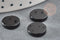 Cabochon rond disque agate naturelle noire 12mm, x1 (G2243)