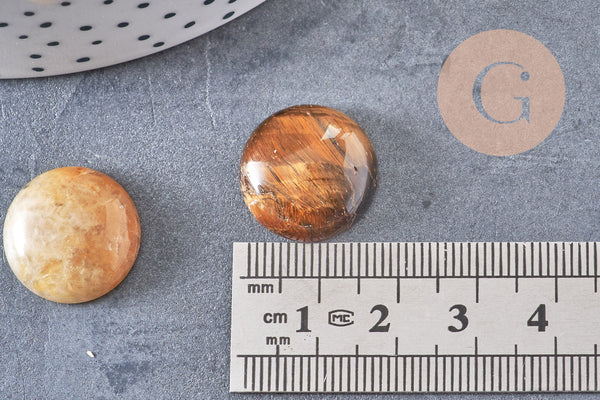 Cabochon rond dôme pierre naturelle 18mm, x1 (G10834)