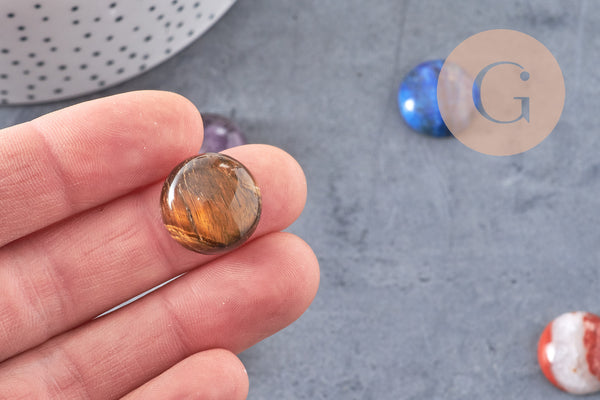 Cabochon rond dôme pierre naturelle 18mm, x1 (G10834)