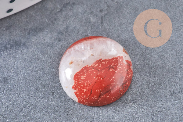 Cabochon rond dôme pierre naturelle 18mm, x1 (G10834)