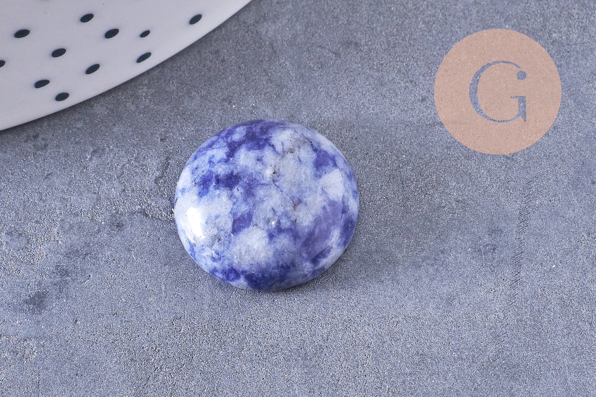 Cabochon rond dôme pierre naturelle et de synthèse 18mm, x1 (G10711)