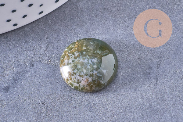 Cabochon rond dôme pierre naturelle et de synthèse 18mm, x1 (G10711)