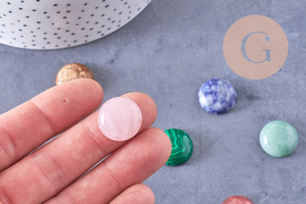 Cabochon rond dôme pierre naturelle et de synthèse 18mm, x1 (G10711)