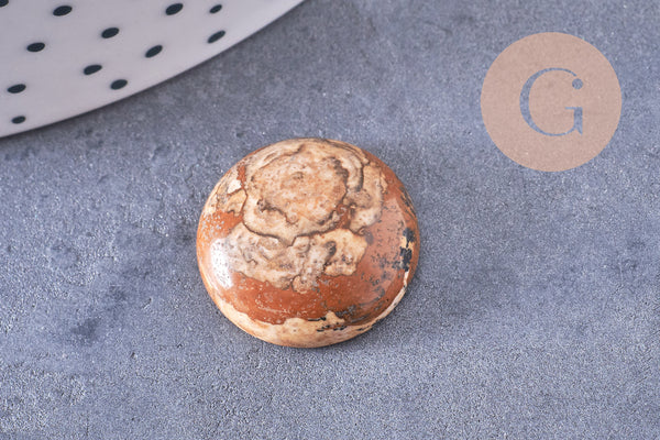 Cabochon rond dôme pierre naturelle et de synthèse 18mm, x1 (G10711)