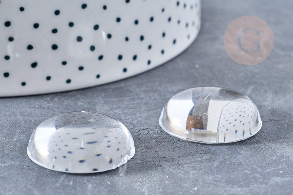 Cabochon rond en Plexiglas transparent 22m, x1 (G8198)