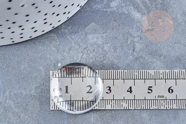 Cabochon rond en Plexiglas transparent 22m, x1 (G8198)
