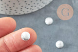 Cabochon rond howlite blanche naturelle 8mm, x1 (G8689)