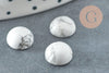 Cabochon rond howlite blanche naturelle 8mm, x1 (G8689)