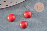 Cabochon rond howlite naturelle rouge 6mm, x1 (G3090)