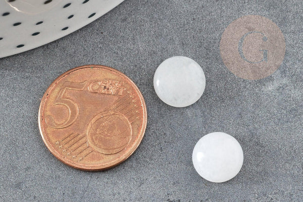 Cabochon rond jade blanc, cabochon rond, jade naturel,pierre naturelle,jade blanc, 10mm, x1 (G1642)