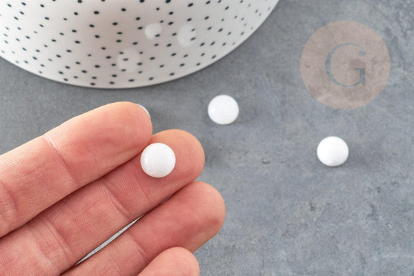 Cabochon rond jade blanc, cabochon rond, jade naturel,pierre naturelle,jade blanc, 10mm, x1 (G1642)