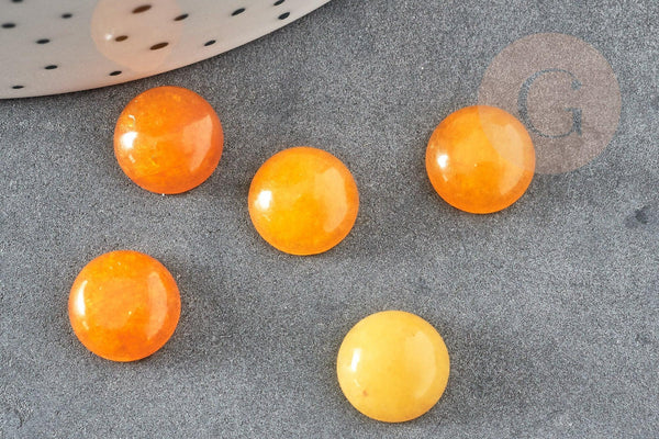 Cabochon rond jade jaune, cabochon rond, jade naturelle,cabochon pierre,10mm, x1 G1024