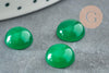 Cabochon rond jade malaisie teinté vert 10mm, x1 (G8663)