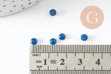 Cabochon rond jade naturel bleu 4mm, x1 (G9967)