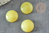Cabochon rond jade naturel jaune 16mm, x1 (G2279)