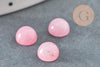 Cabochon rond jade naturel rose 6mm, x1 (G0097)