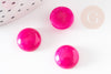 Cabochon rond jade naturel rose fuchsia 12mm, x1 (G9362)