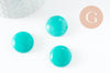 Cabochon rond jade naturel teinté turquoise 20mm, x1 (G9615)