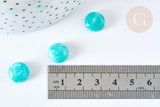 Cabochon rond jade naturel turquoise 12mm, x1 (G7573)