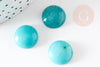 Cabochon rond jade naturel vert aqua 16mm, x1 (G0698)
