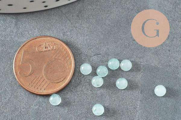 Cabochon rond jade naturel vert clair 4mm, x1 (G9949)