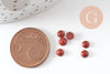 Cabochon rond jaspe rouge naturel 4mm, x1 (G10036)