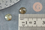 Cabochon rond labradorite naturelle à facettes 8mm, x1 (G5639)