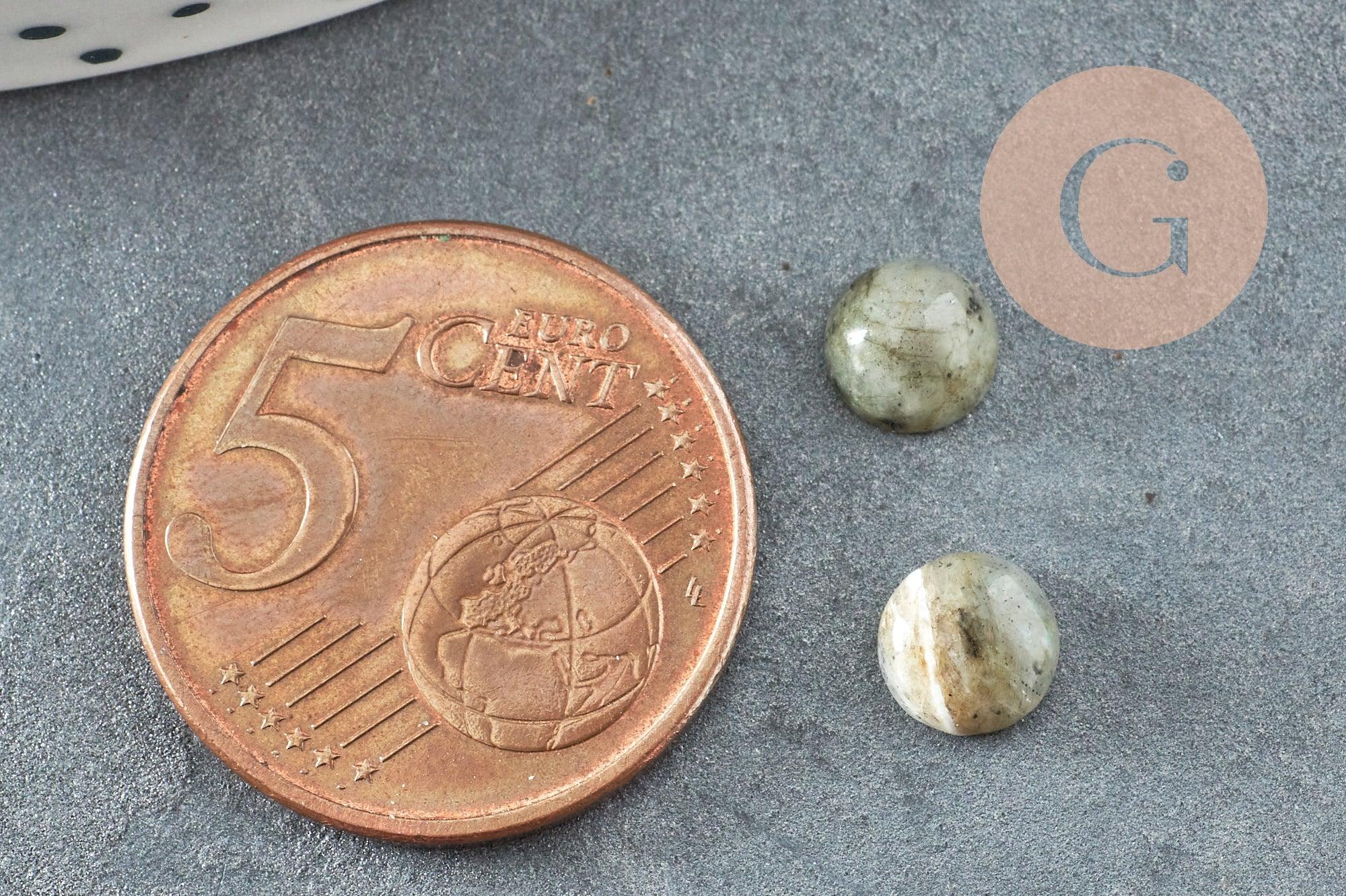 Cabochon rond labradorite naturelle,6mm, x1 (G1014)