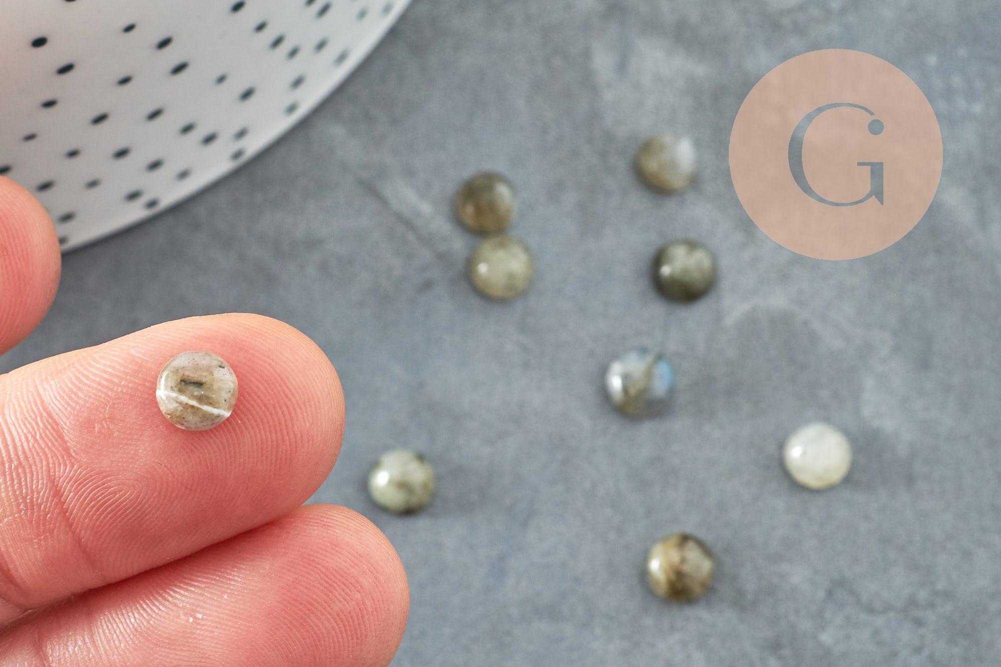 Cabochon rond labradorite naturelle,6mm, x1 (G1014)