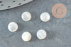 Cabochon rond nacre blanche naturelle 5.4mm, x1 (G1738)